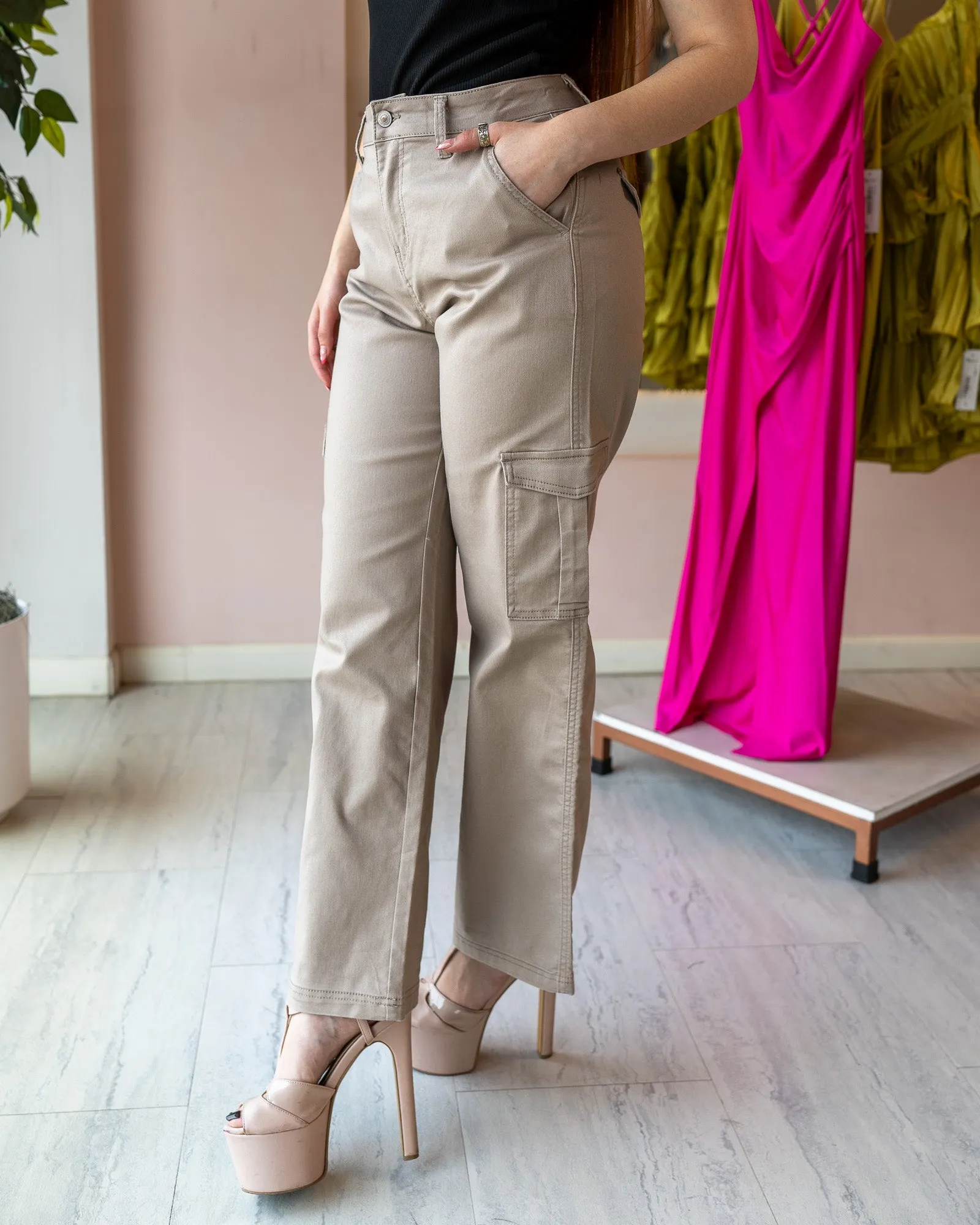 Jeans cargo wide leg