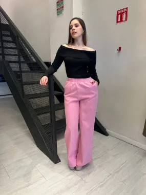 Jeans denim elsticos pierna ancha