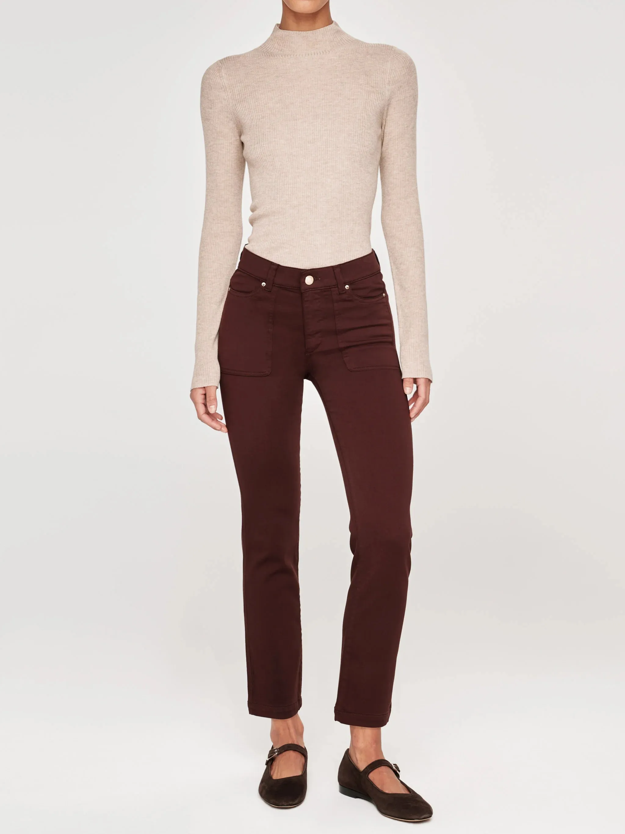 Mara Straight Ankle Jeans Bark