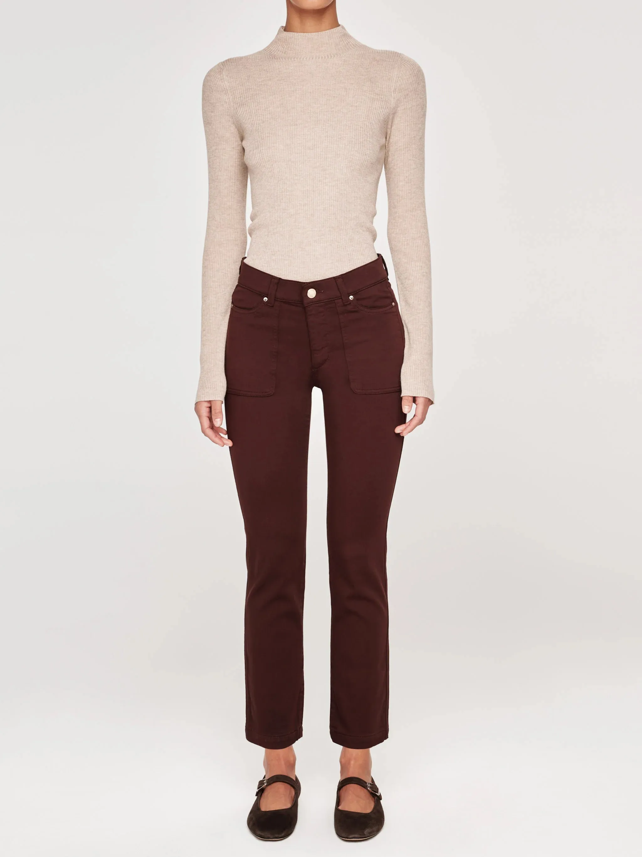 Mara Straight Ankle Jeans Bark
