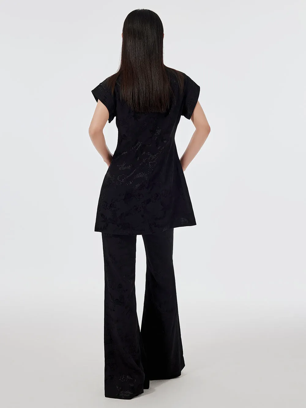 MUKZIN Black Elegant Flared Pants