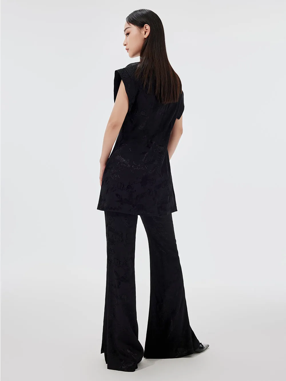 MUKZIN Black Elegant Flared Pants