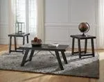 Noorbrook Black/Pewter Table (Set of 3)
