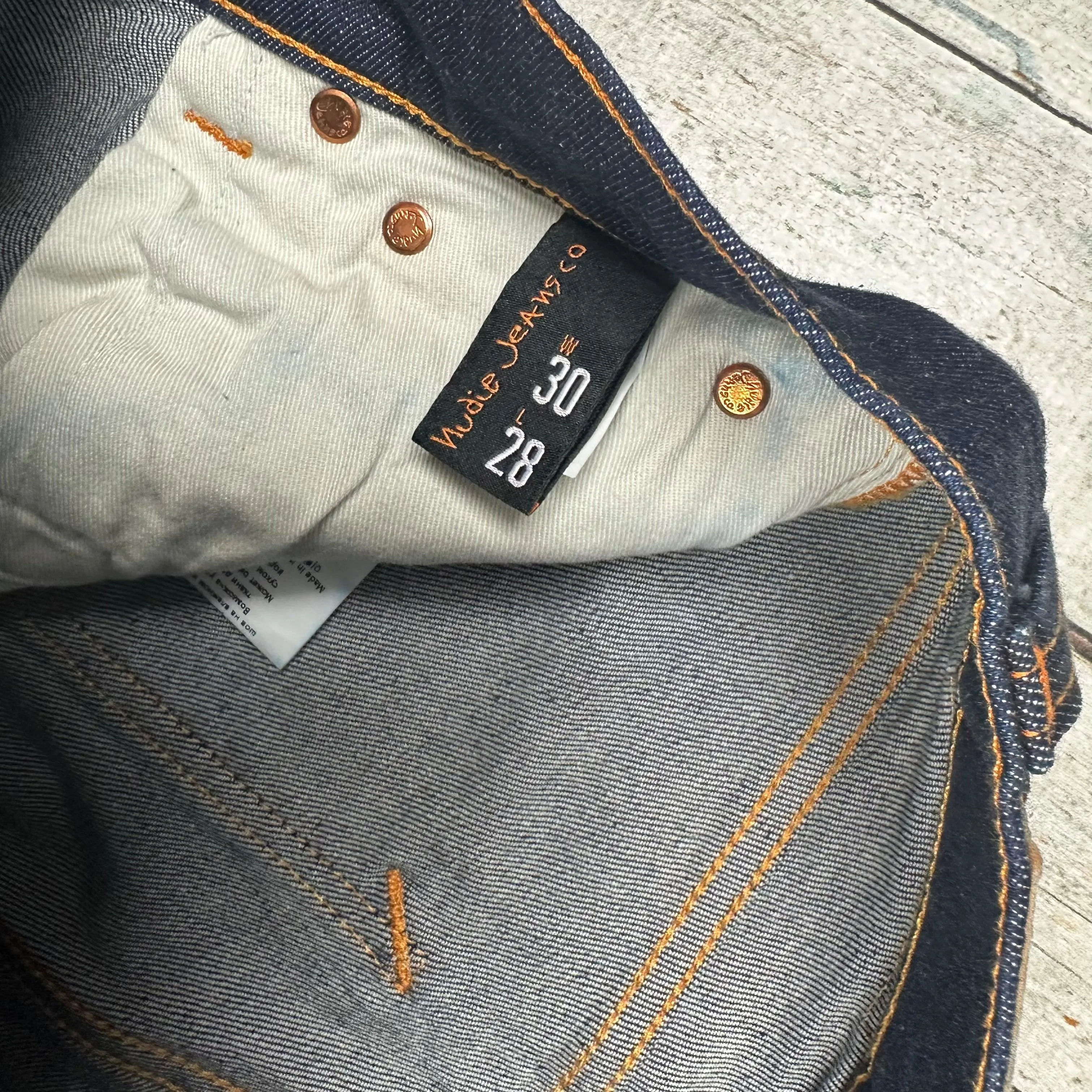 Nudie 'Lean Dean' Dry 16 Drips Wash  Jeans- Size 30/28