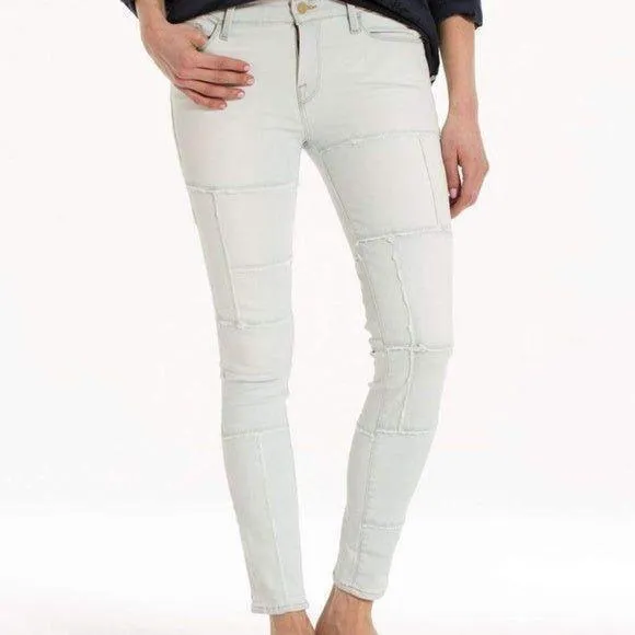 NWT- Frame Denim 'Le Skinny de Jeanne' Patched Jeans -Size 30