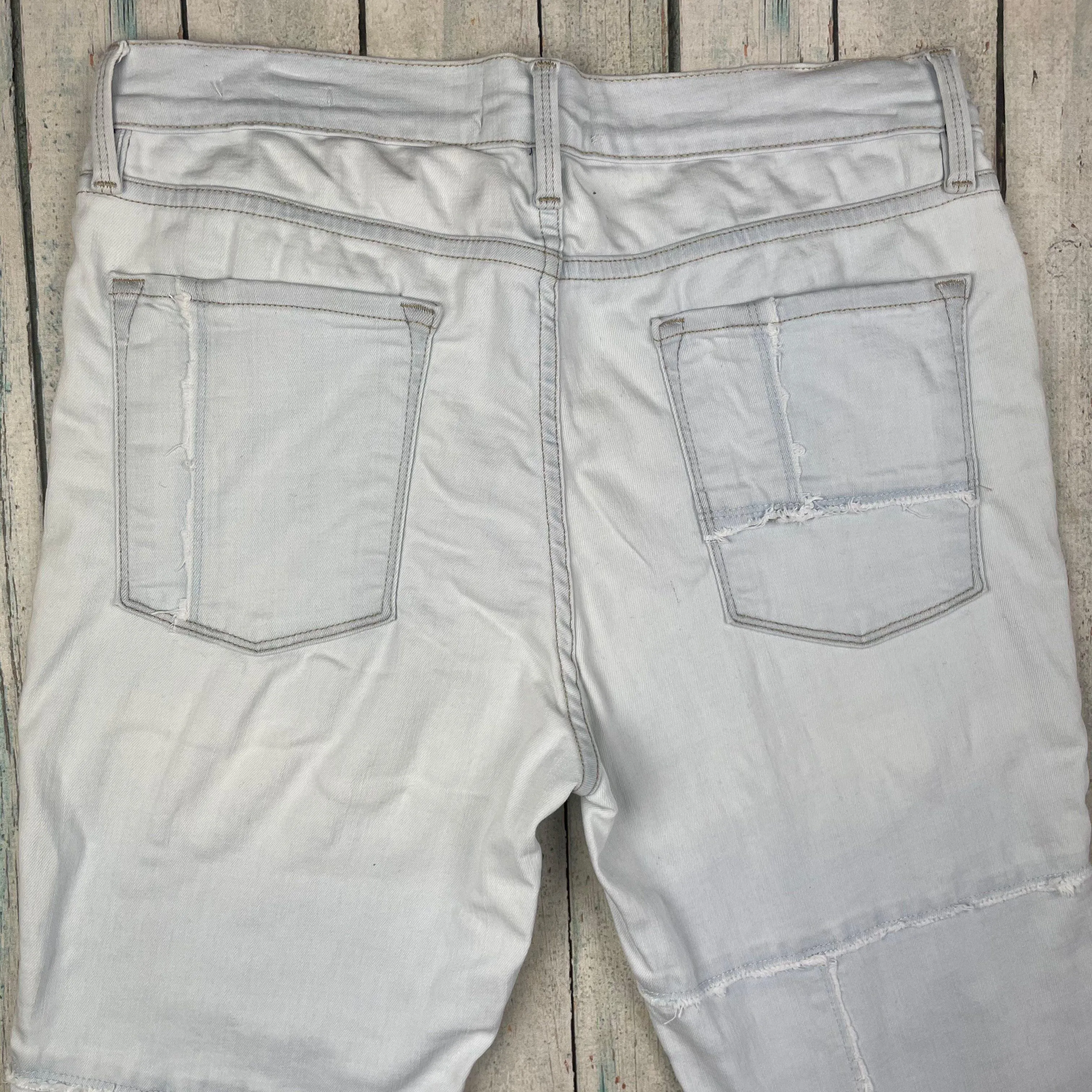 NWT- Frame Denim 'Le Skinny de Jeanne' Patched Jeans -Size 30