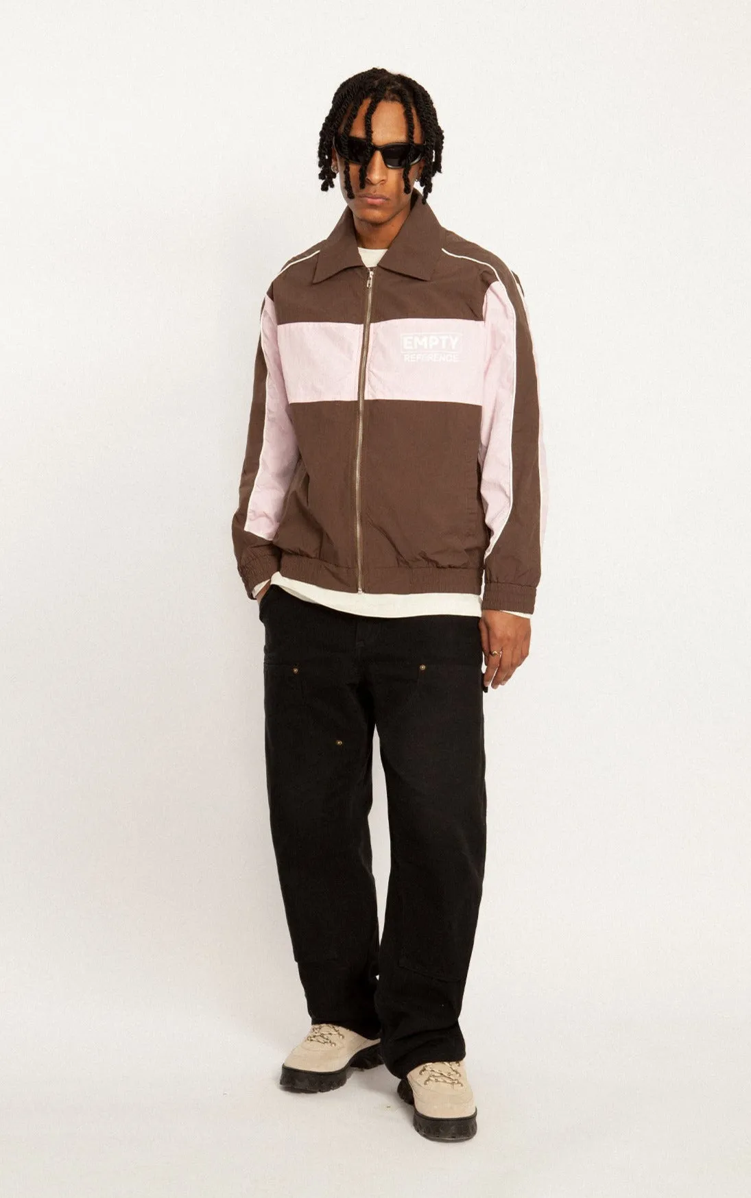 Patchwork Sports Jacket - Brown/Pink