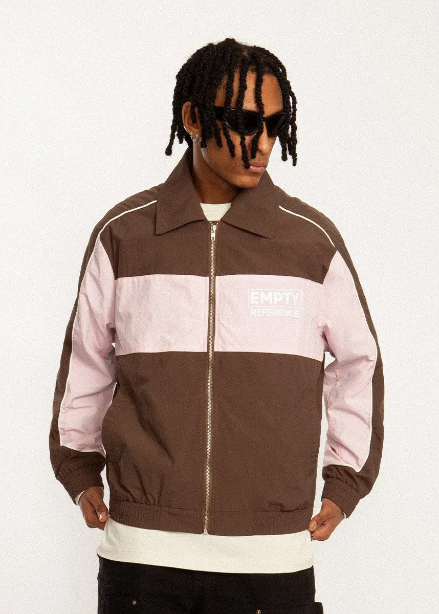 Patchwork Sports Jacket - Brown/Pink