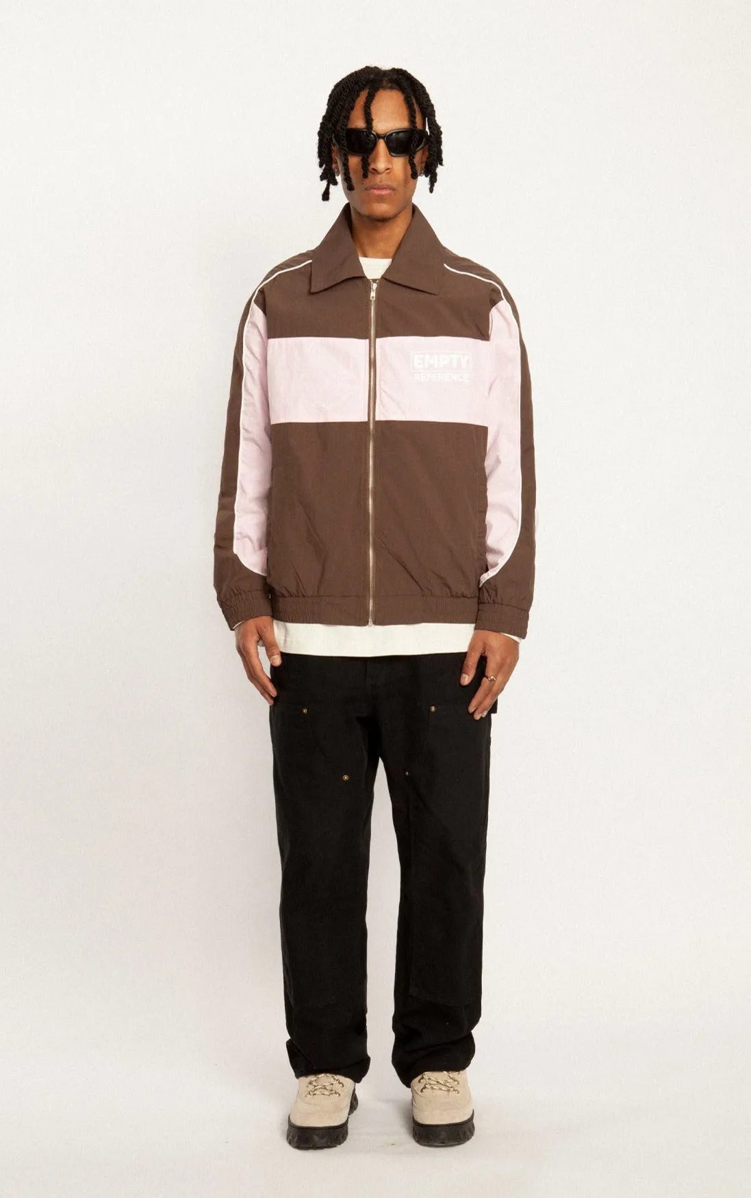 Patchwork Sports Jacket - Brown/Pink