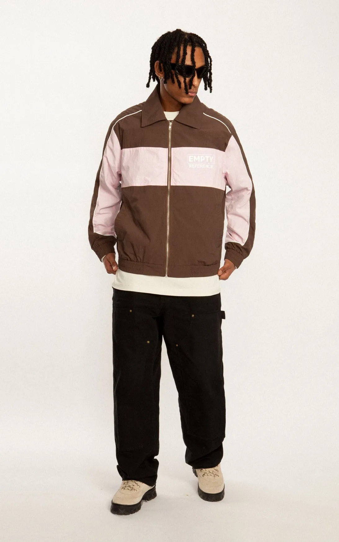 Patchwork Sports Jacket - Brown/Pink
