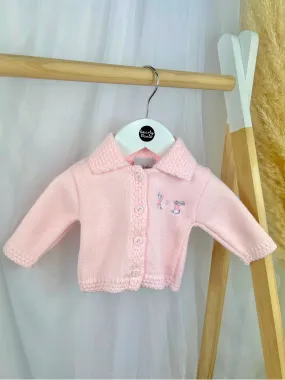 Pink Knitted Bunny Star Cardigan