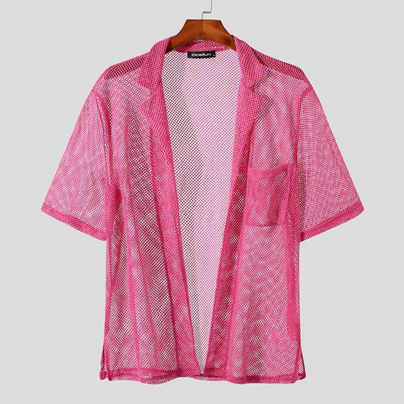 Pink Mesh Men's Top