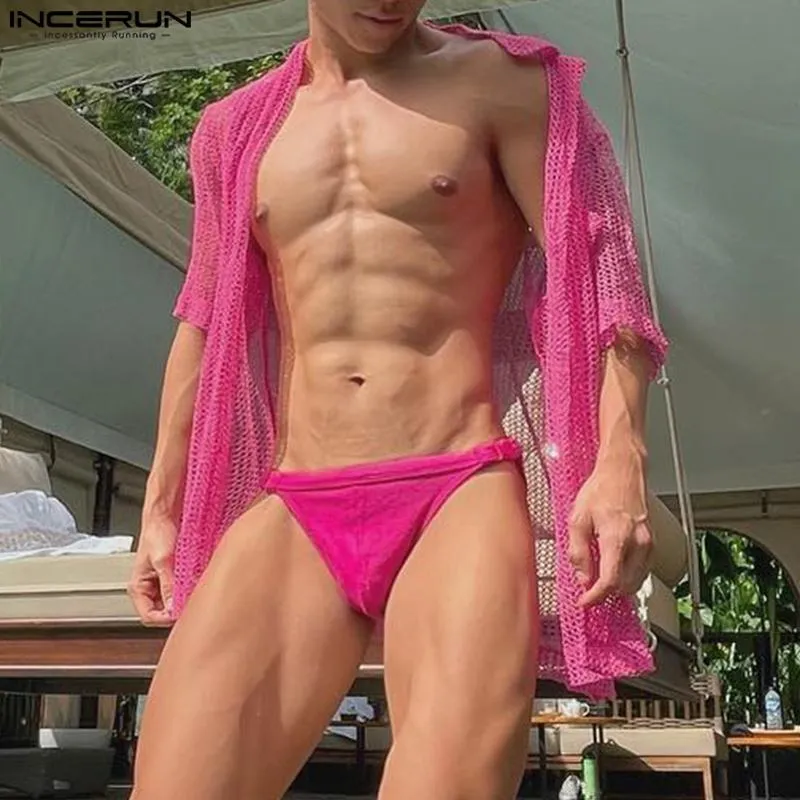 Pink Mesh Men's Top