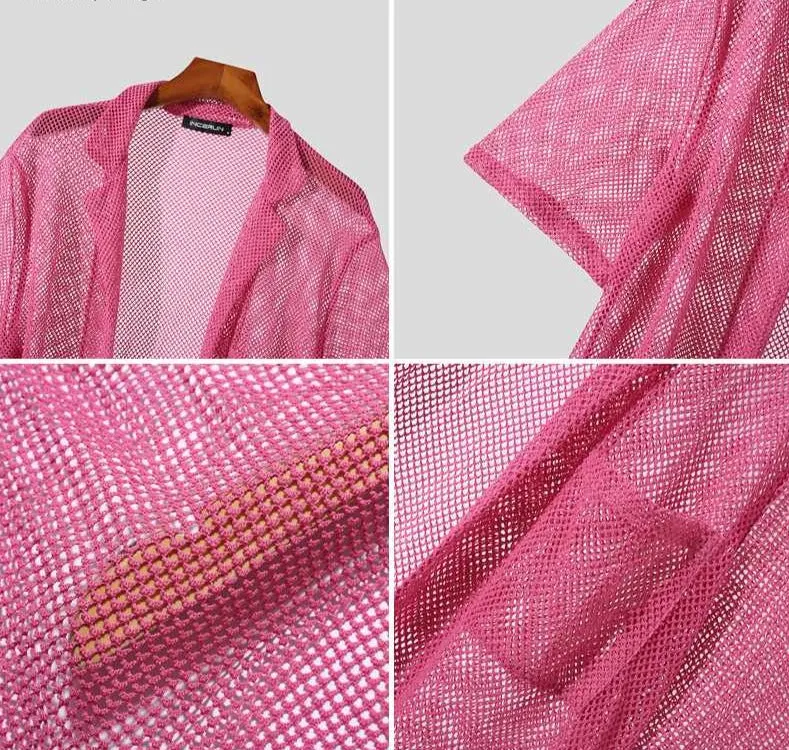 Pink Mesh Men's Top