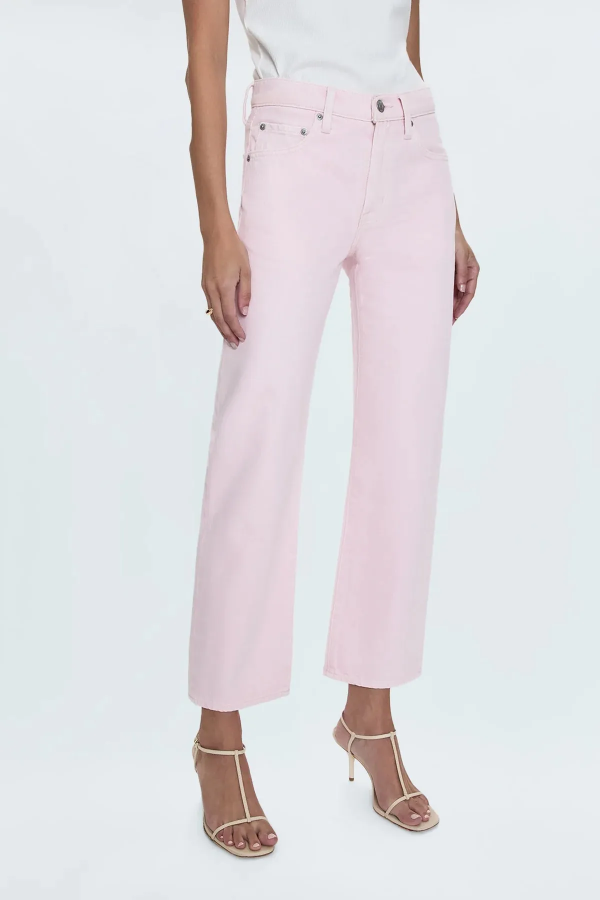 Pistola Lexi Mid Rise Bowed Straight in Blush