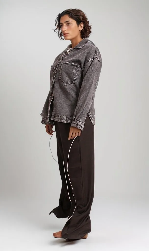 R207327 -Melton Denim Jacket - Washed Black