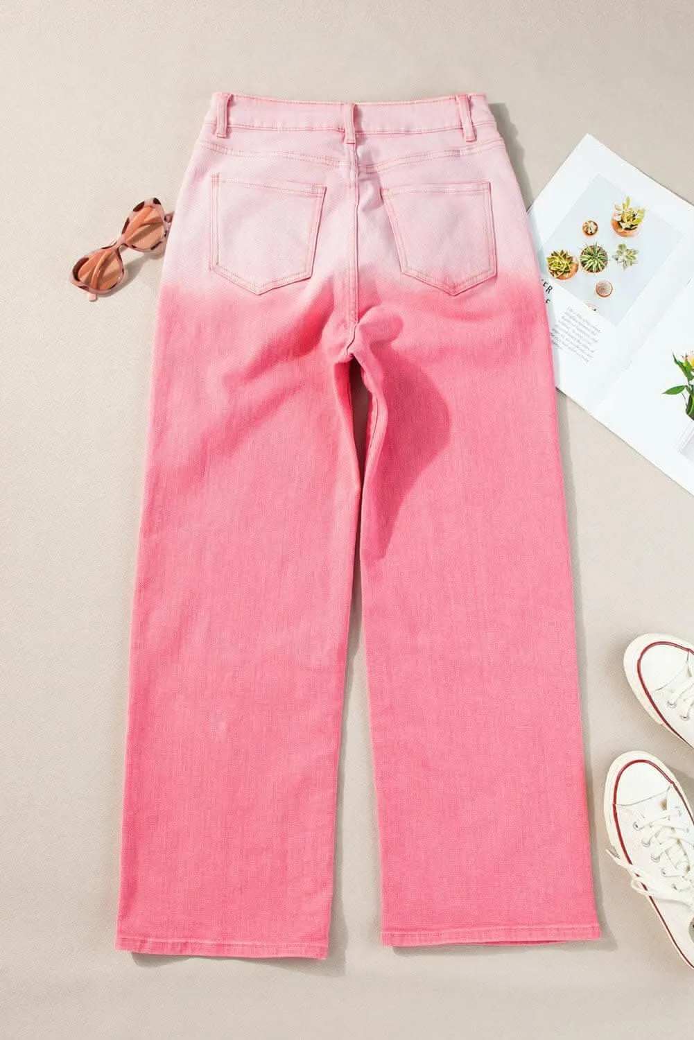 Rhinestone gradient jeans for women