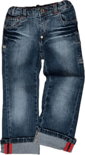 Rock your Baby Tattoo Print Distressed Denim Jeans- Size 4Y