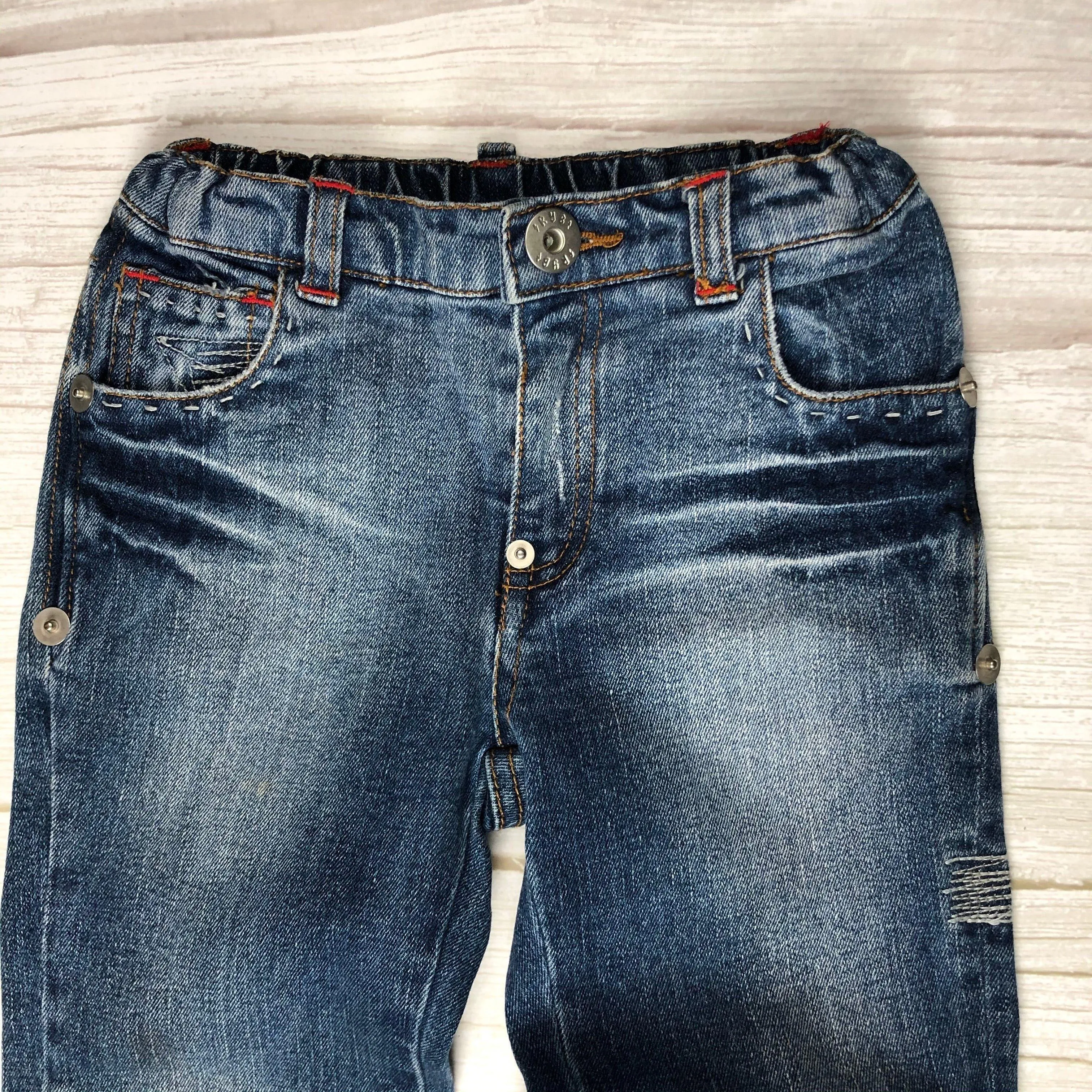 Rock your Baby Tattoo Print Distressed Denim Jeans- Size 4Y