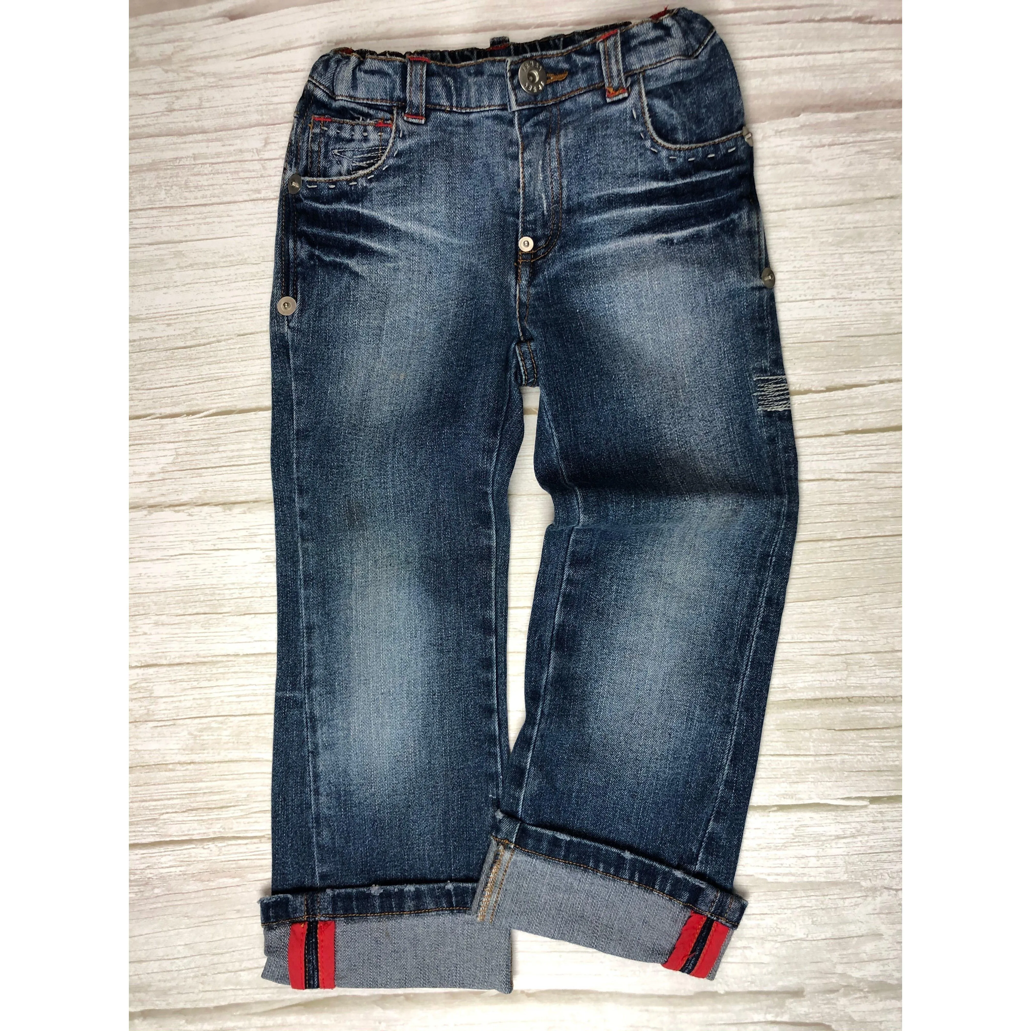 Rock your Baby Tattoo Print Distressed Denim Jeans- Size 4Y