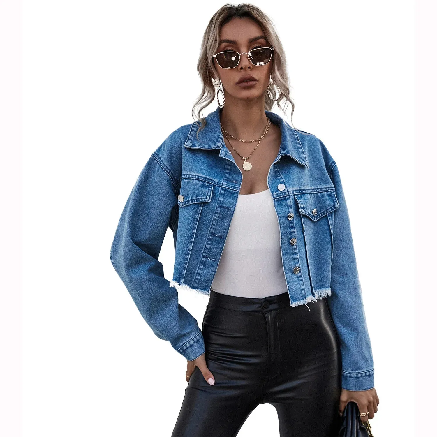 Stylish Distressed Denim Jacket