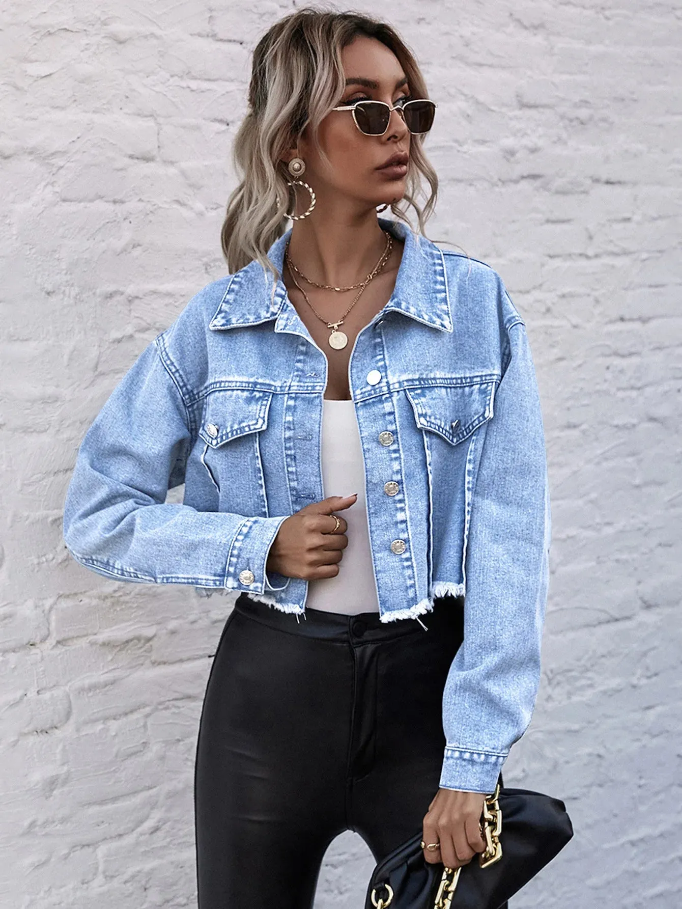 Stylish Distressed Denim Jacket