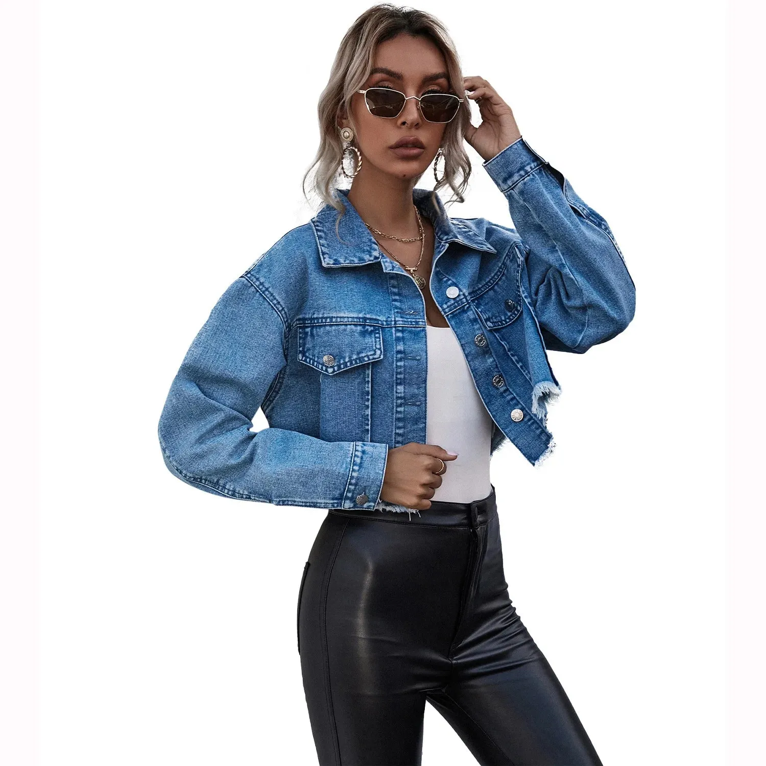 Stylish Distressed Denim Jacket