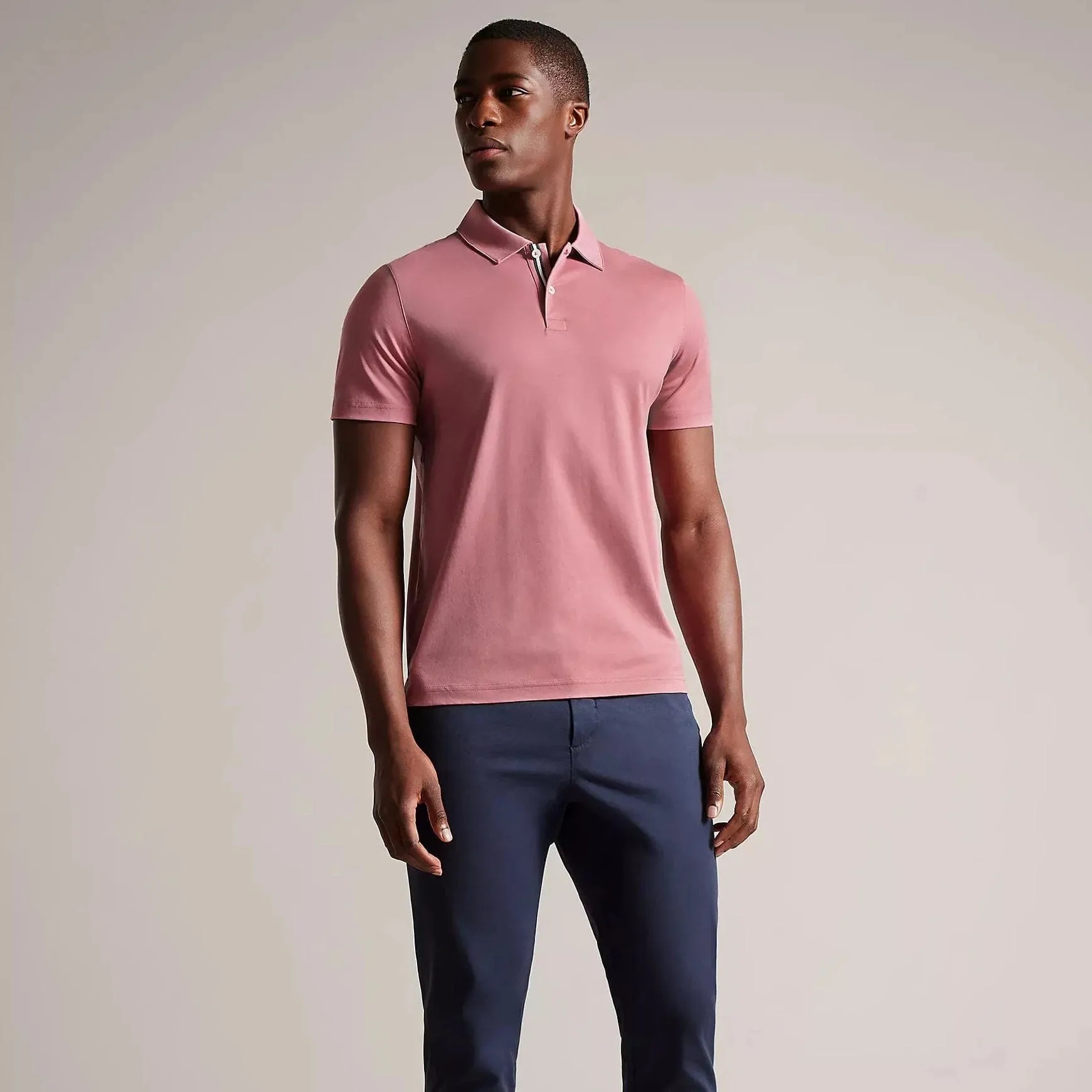 Ted Baker Zeiter Plain Polo Shirt Pink