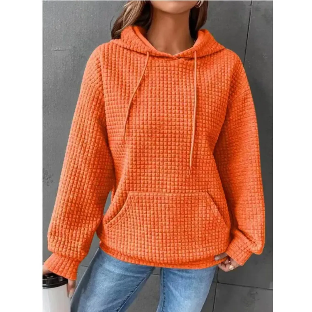 Vera | Women's Waffle Knit Drawstring Hoodie