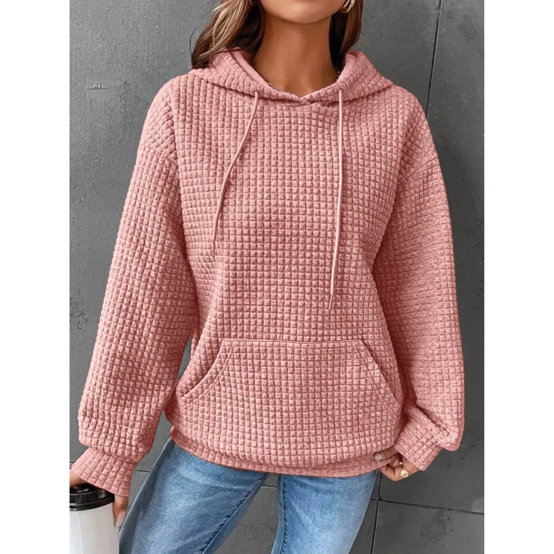 Vera | Women's Waffle Knit Drawstring Hoodie