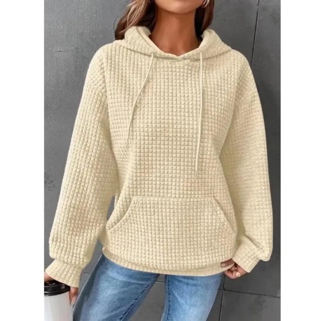 Vera | Women's Waffle Knit Drawstring Hoodie