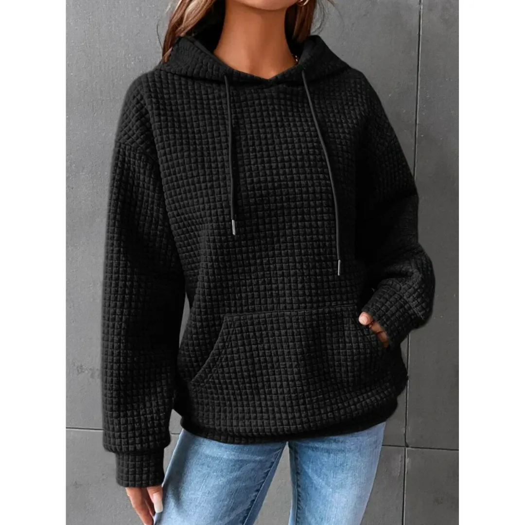 Vera | Women's Waffle Knit Drawstring Hoodie