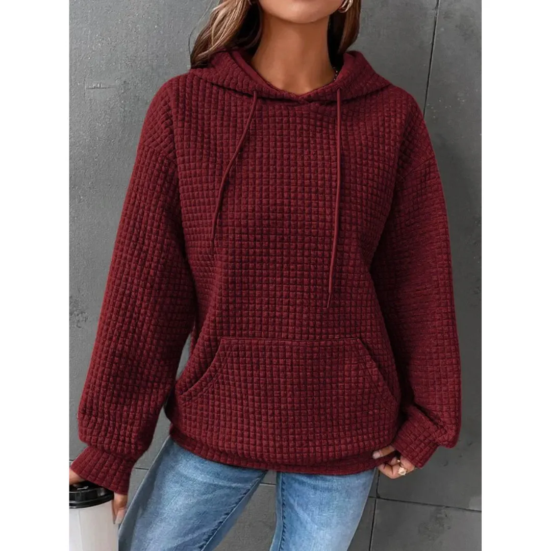 Vera | Women's Waffle Knit Drawstring Hoodie