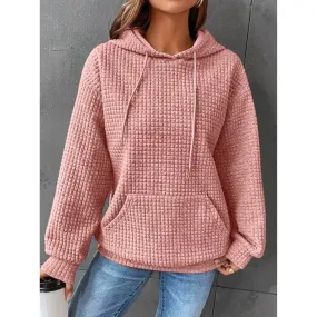Vera | Women's Waffle Knit Drawstring Hoodie