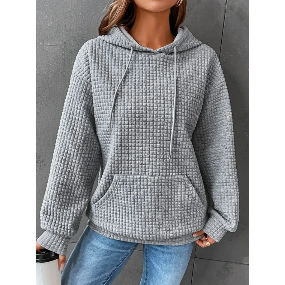 Vera | Women's Waffle Knit Drawstring Hoodie