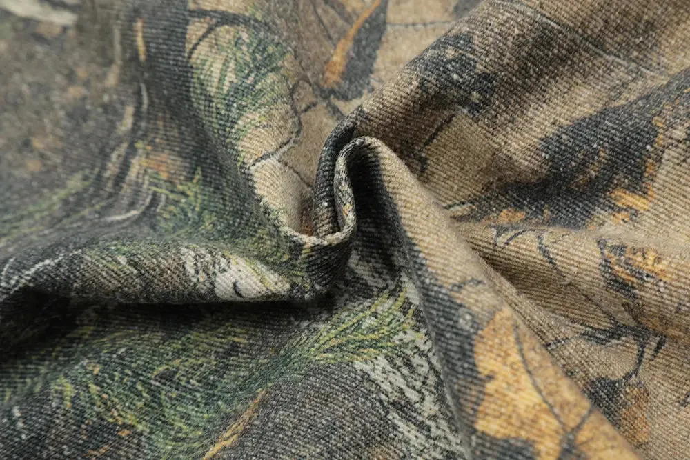 Vintage Camouflage Zipper Hooded Jacket