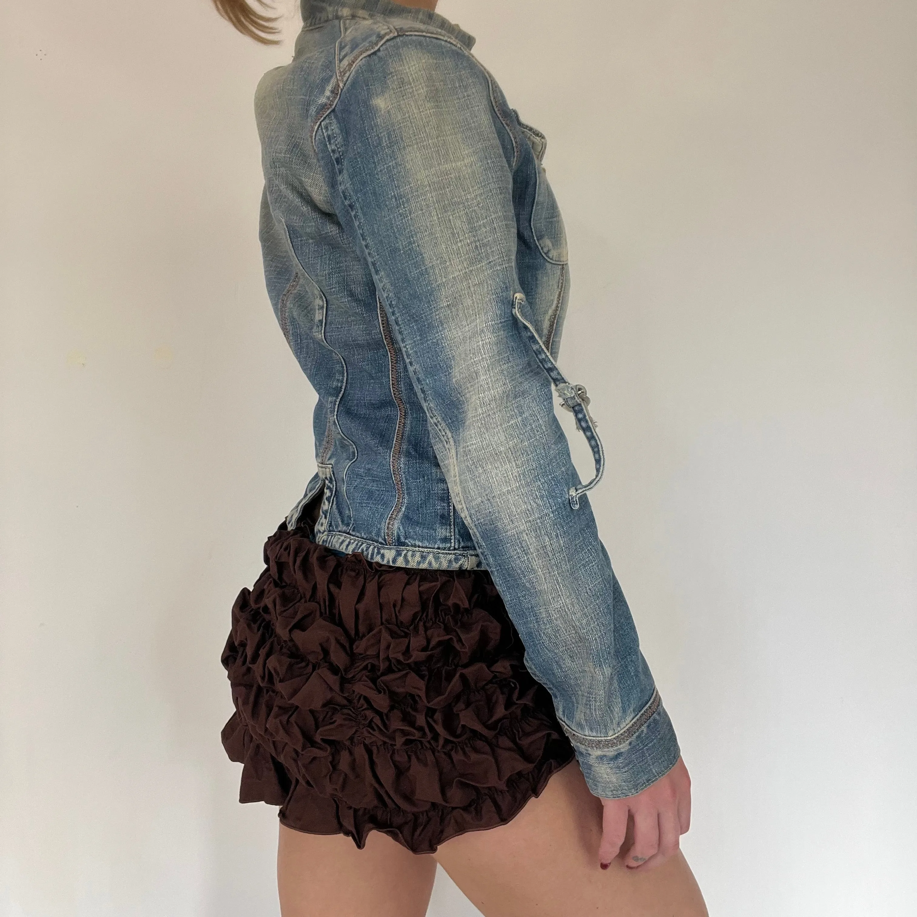 Y2K denim zipper jacket - Size S